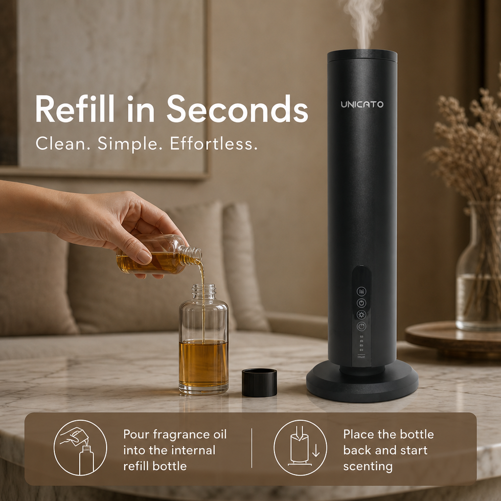 Refilling the internal bottle with fragrance oil