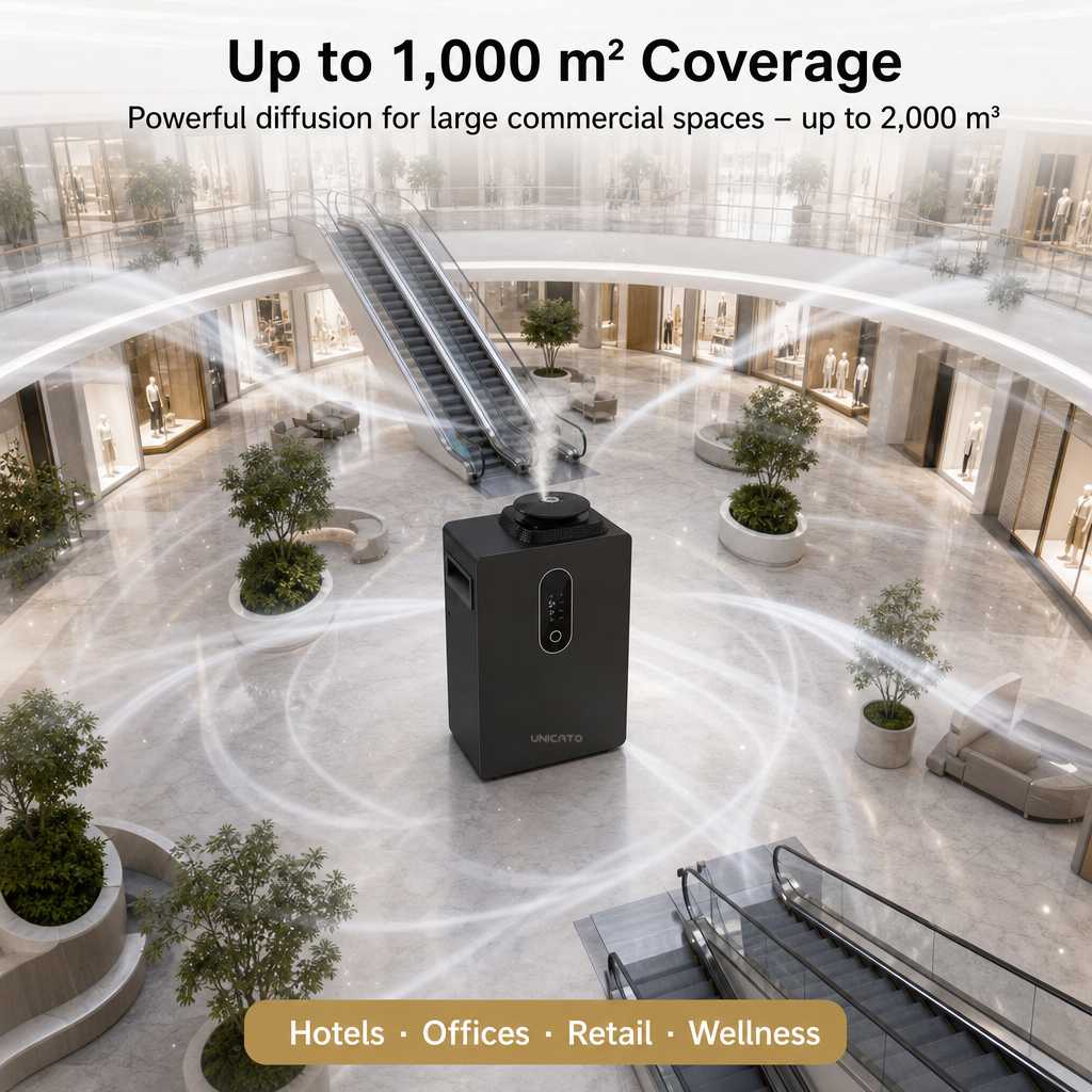 Q1000-PRO covering up to 1,000 m² in a shopping centre